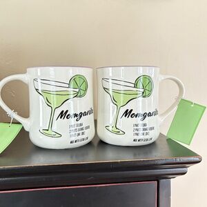 Luna & Sage ceramic coffee mugs, Margarita recipe, design, brand new NWT